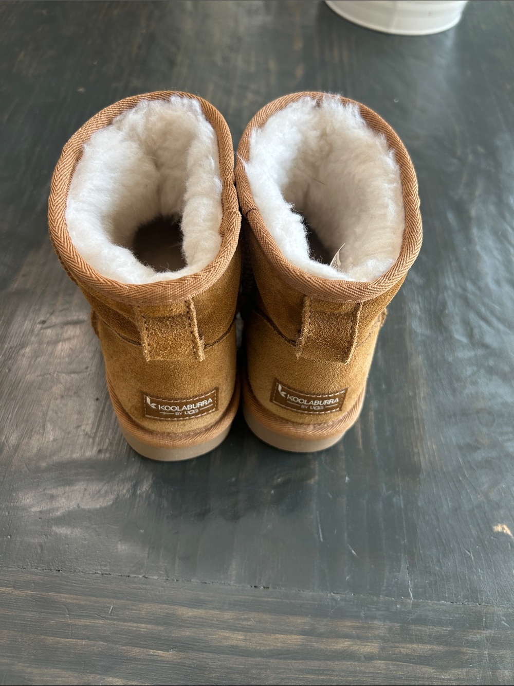 Women size 6 Koolaburra Kids Chestnut Suede Shearling Boots
